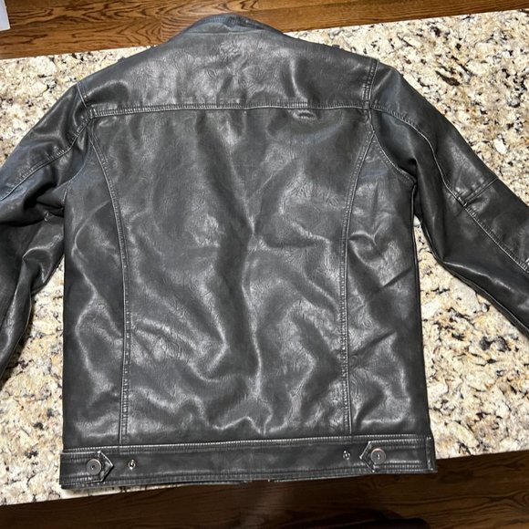 Men's Leather Jacket-  Size S - (fits like M) - Picture 3 of 6